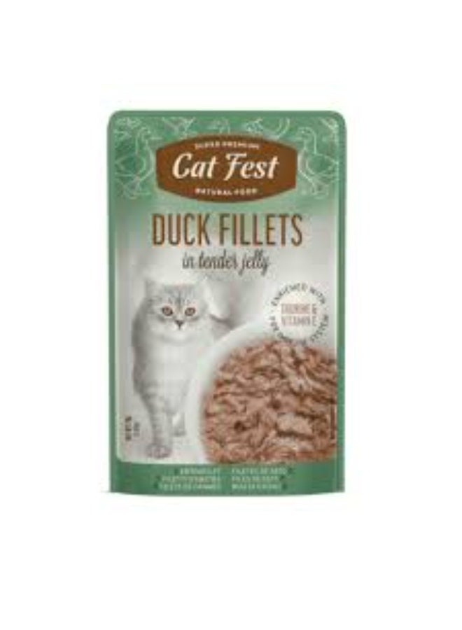 Cat Fest Wet Cat Food Duck Fillets in Tender Jelly High Protein 70g From Varmacy - Image 1